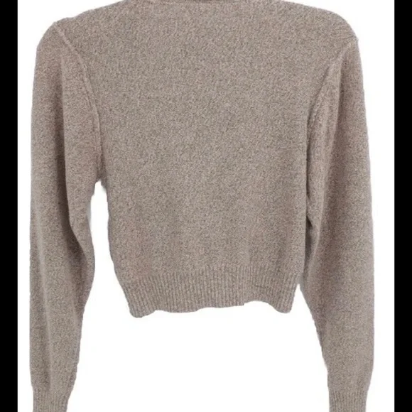 FREE PEOPLE Sweater GOING FOR THE GOLD Rose Pink & Glitter Gold Faux Wrap SZ XS - Picture 13 of 15